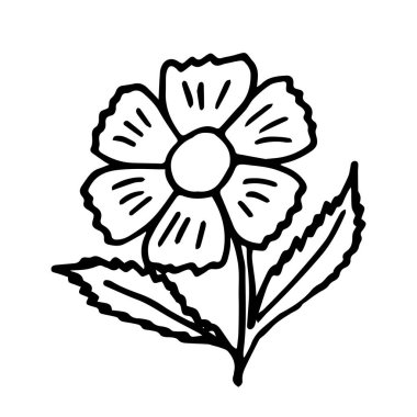 Close-up abstract plant on isolated white background.Design of children`s tattoos, coloring books, covers, print clothes.