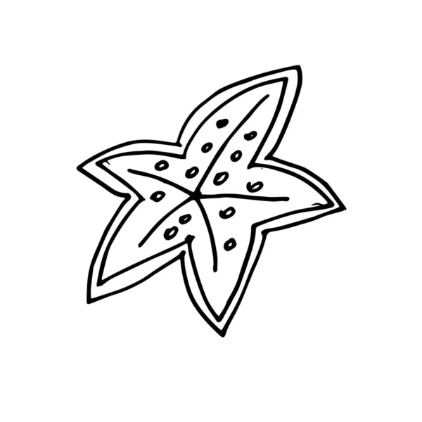 Close Abstract Starfish Isolated White Background Design Children Tattoos Coloring — 스톡 사진