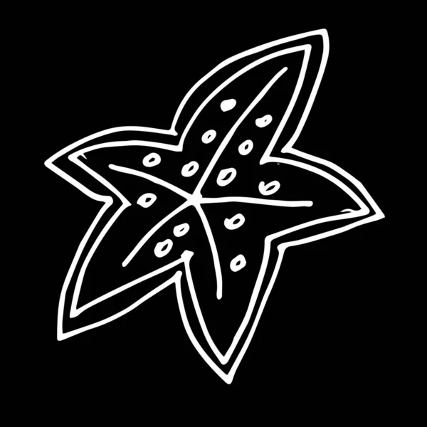 Detailní Abstraktní Hvězdice Izolovaném Černém Pozadí Design Pro Dětské Tetování — Stock fotografie