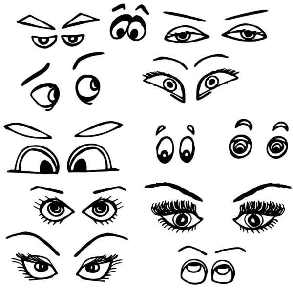 Close-up of abstract funny cartoon eyes. Cover design, clothes print.