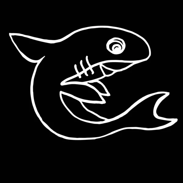 Close Shark Black Isolated Background Cover Design Clothing Print — Stock Photo, Image