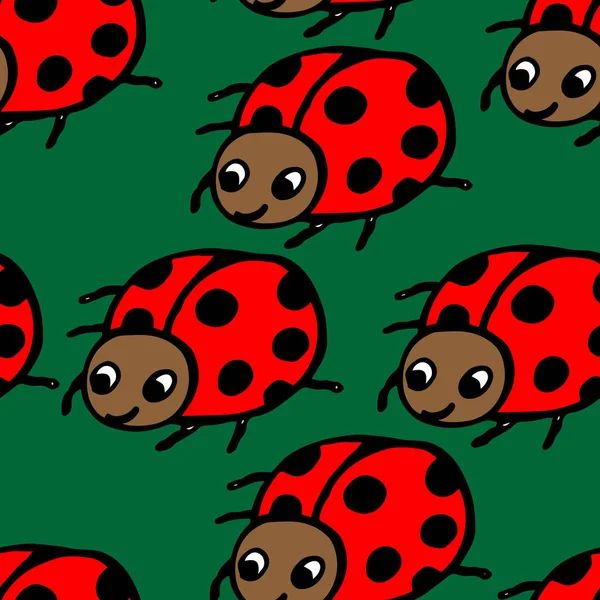 ปแบบท รอยต อสดใสหลายส ในร ปแบบของแมลง Ladybug ออกแบบส าหร บวอลล เปเปอร — ภาพถ่ายสต็อก