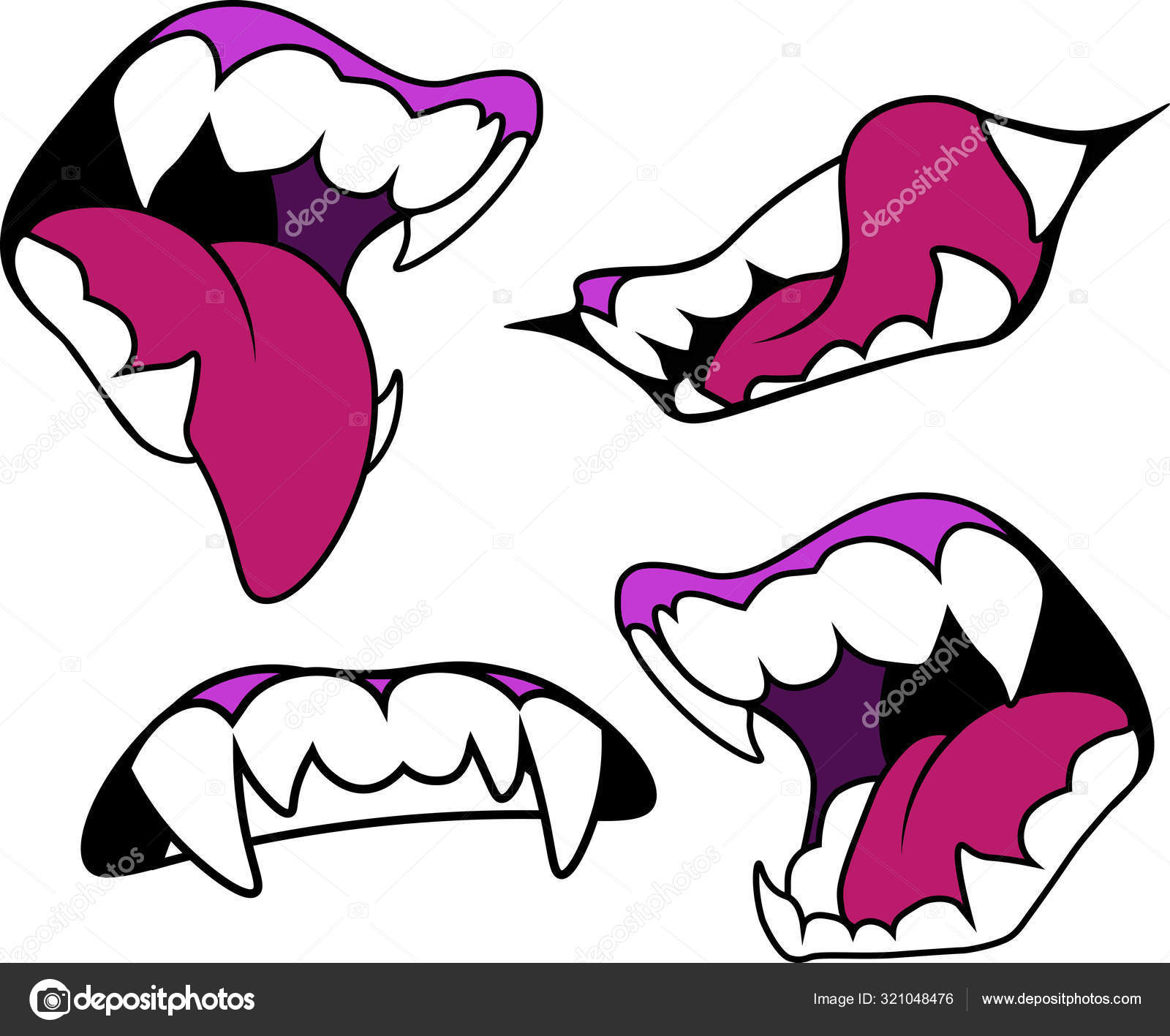 방식으로 송곳니를 할로윈 일러스트 광고와 홍보를 디자인 배경에 고립됨 스톡 벡터 - ©ziz 321048476, image size:1600x1417