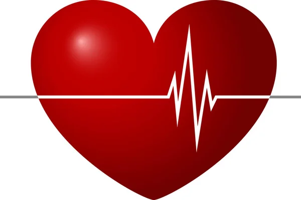 Κόκκινη Καρδιά Και Αίσθημα Παλμών Μέσα Του Ιατρικό Εικονίδιο Καρδιάς — Διανυσματικό Αρχείο