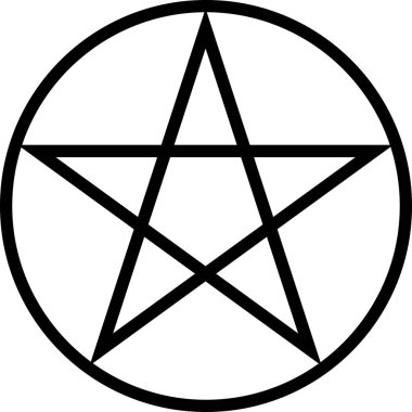 Pentagram isolated vector occultism star symbol in a circle. Occultism, halloween. clipart