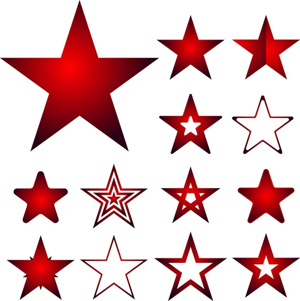 Estrellas Retro Estallido Sol Fuegos Artificiales Rayos Rojos Elementos Diseño — Vector de stock