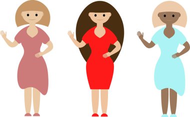 İş, uzun elbiseli katı kadın. Lider, patron, kahya, işbirliği, iş. 3 seçenek.