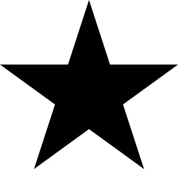 Estrella Negra Clásica Cinco Puntas Con Esquinas Afiladas Aisladas Sobre — Foto de Stock