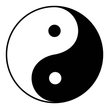  Yin Yang bir uyum ve denge sembolüdür, Siyah ve Beyaz Yin Yang Beyaz Arkaplan Görüntü VECTOR 'unda izole edilmiştir.