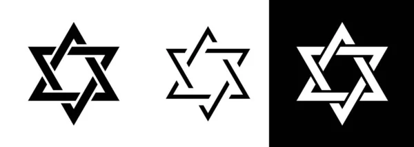 Magen David 다윗의 다윗의 솔로몬의 유대인 Hexagram 전통적인 히브리어 이스라엘 — 스톡 벡터