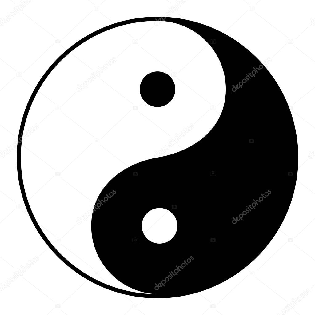  Yin Yang is a symbol of harmony and balance, Black and White Yin Yang Isolated on White Background Illustration  VECTOR