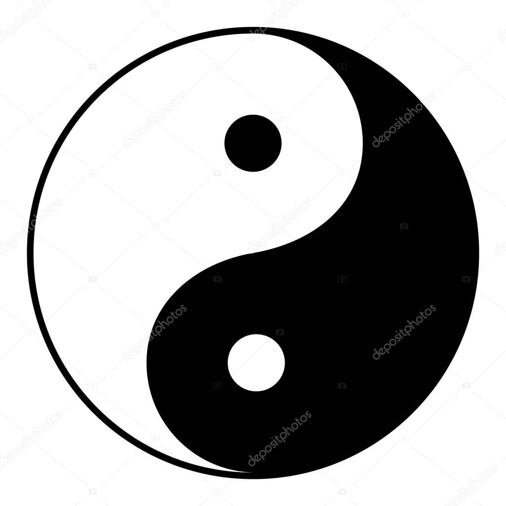Yin Yang is a symbol of harmony and balance, Black and White Yin Yang Isolated on White Background Illustration  VECTOR
