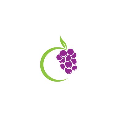 Üzüm logo şablonu vektör illüstrasyon tasarımı