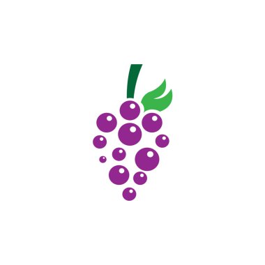 Üzüm logo şablonu vektör illüstrasyon tasarımı
