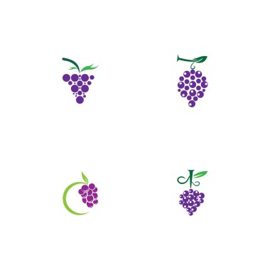 Üzüm logo şablonu vektör illüstrasyon tasarımı