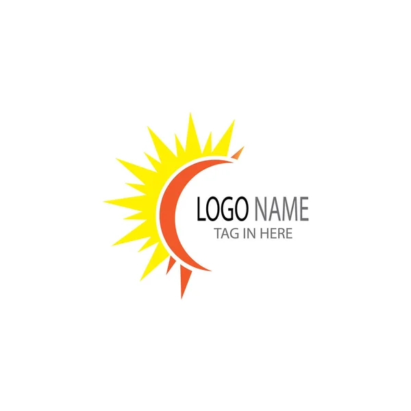 Sol ilustración logotipo vector plantilla . — Vector de stock