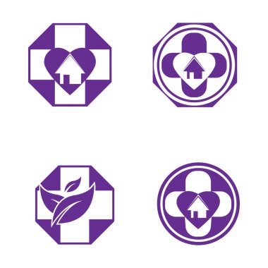  Tıbbi Logo Vektör Şablon İmgelemi Tasarımı.