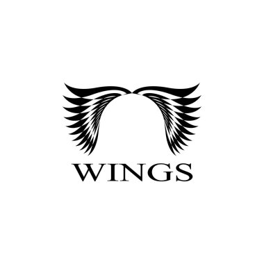 kanat logo tasarımı ve ilüstrasyon şablonu.