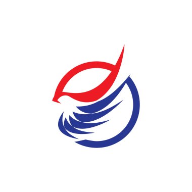 kanat logo tasarımı ve ilüstrasyon şablonu.