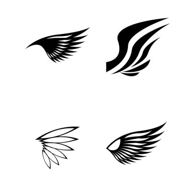 kanat logo tasarımı ve ilüstrasyon şablonu.