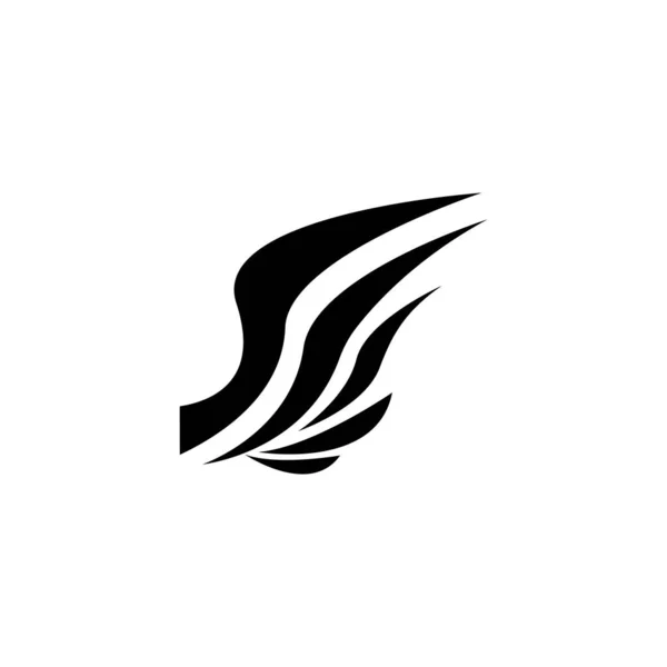 Kanat logo tasarımı ve ilüstrasyon şablonu. — Stok Vektör