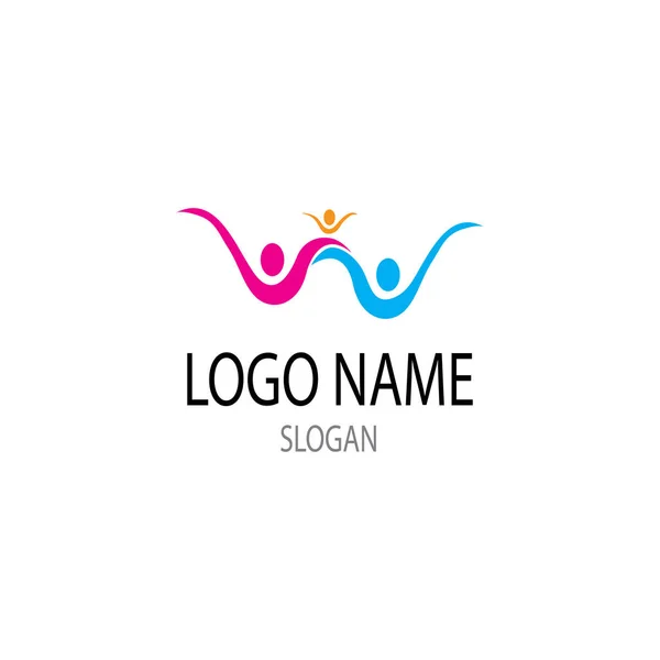 Antagande och Community Care Logo Mall ikonen vektor — Stock vektor