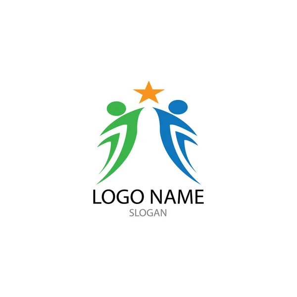 Gemenskap människor och buskar logotyp vektor — Stock vektor