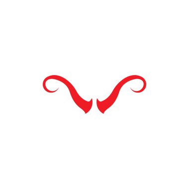 Şeytan boynuz logosu vektör şablonu