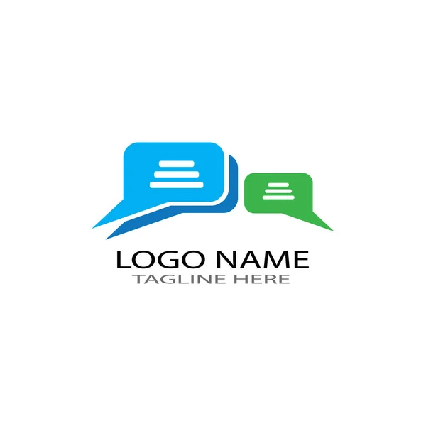 Speech bubble pictogram logo sjabloon vector — Stockvector