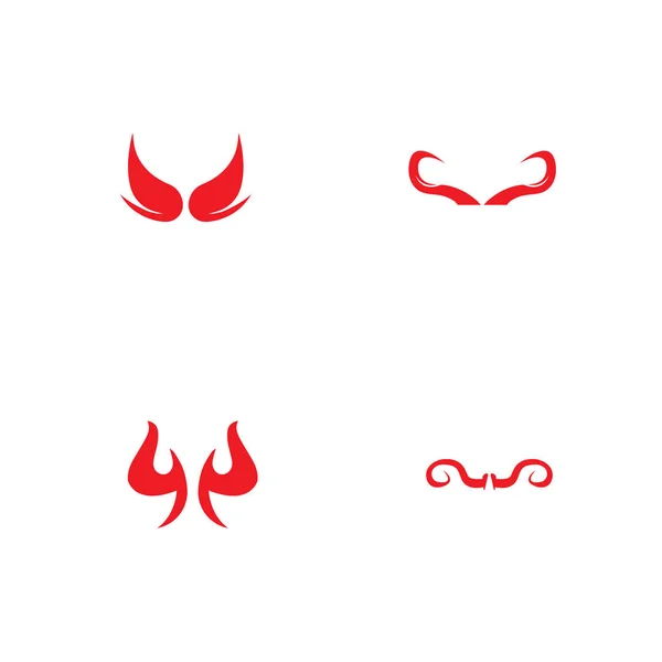 Şeytan boynuz logosu vektör şablonu — Stok Vektör