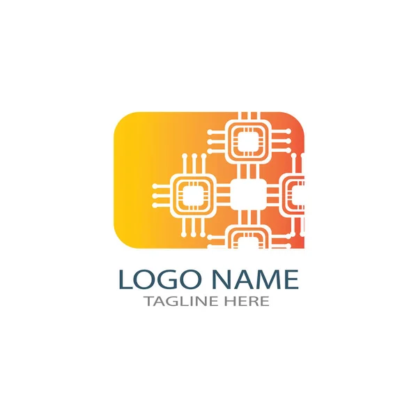 Circuit logo technologie vector template — Stockvector