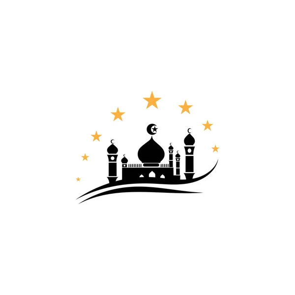 Islamische Moschee Logo Vektor-Symbol-Vorlage — Stockvektor