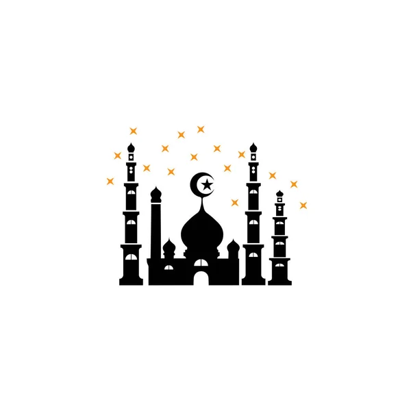 Islamische Moschee Logo Vektor-Symbol-Vorlage — Stockvektor