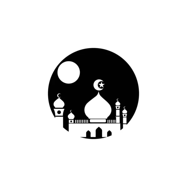Islamisk moské logotyp vektor ikon mall — Stock vektor