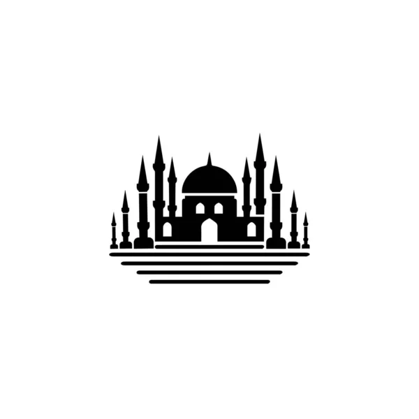 Islamitische moskee logo vector pictogram sjabloon — Stockvector