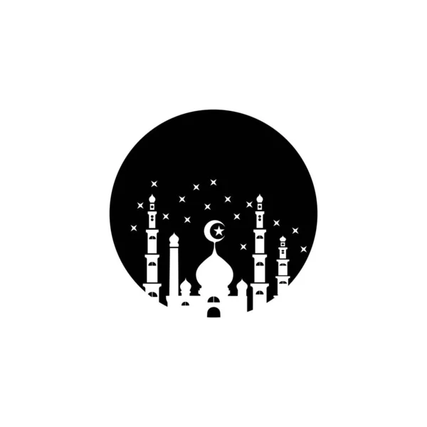 Islamitische moskee logo vector pictogram sjabloon — Stockvector