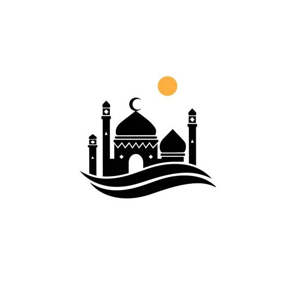 Islamische Moschee Logo Vektor-Symbol-Vorlage — Stockvektor