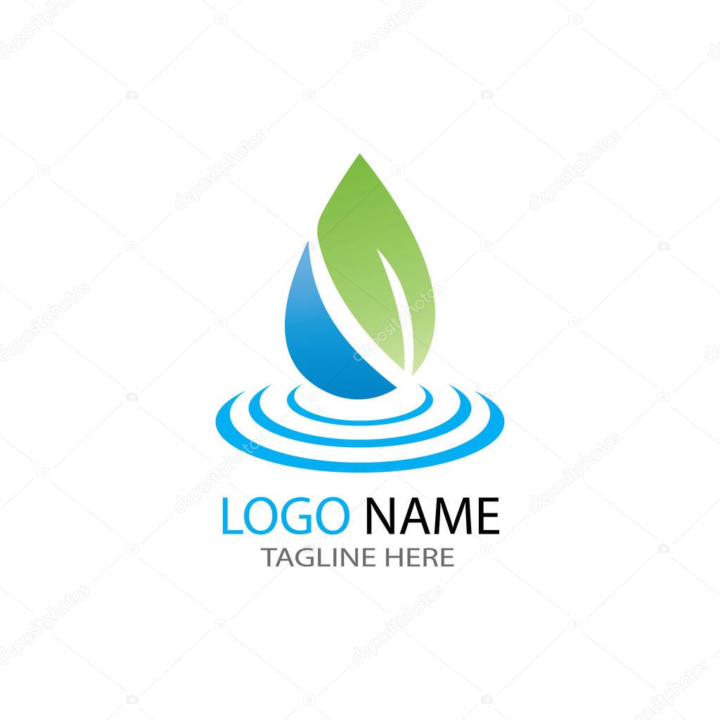 WATER LOGO VECTOR ILUSTRATION TEMPLATE