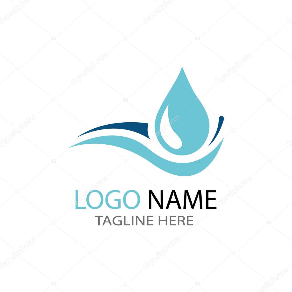 WATER LOGO VECTOR ILUSTRATION TEMPLATE