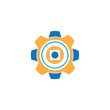Gear Logo Şablonu vektör çizimi tasarımı