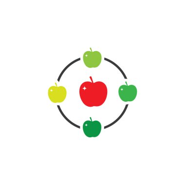 Apple vektör çizim simgesi logo şablonu