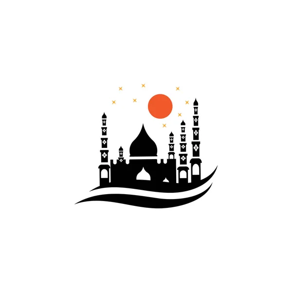 Islamische Moschee Logo Vektor-Symbol-Vorlage — Stockvektor