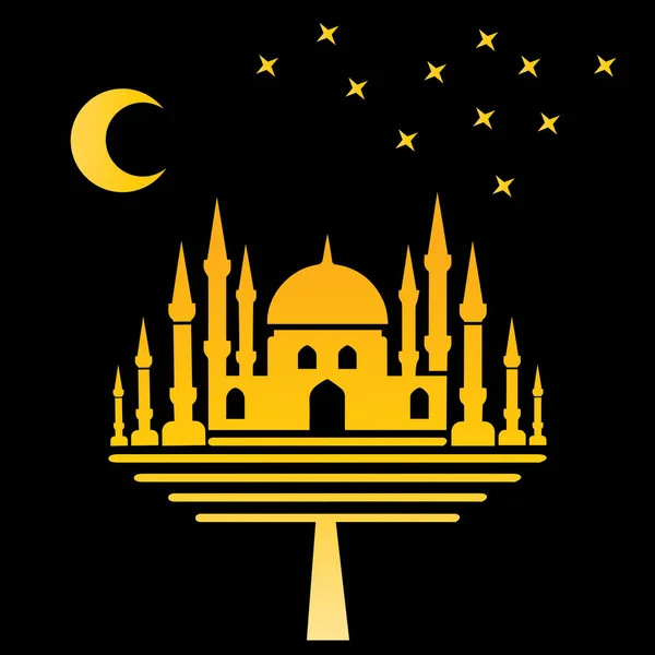 Modèle d'icône vectorielle de logo mosquée islamique — Image vectorielle