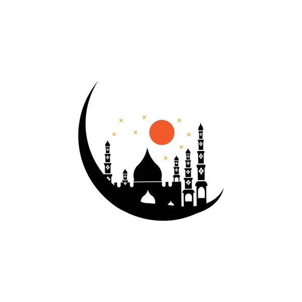 Islamische Moschee Logo Vektor-Symbol-Vorlage — Stockvektor