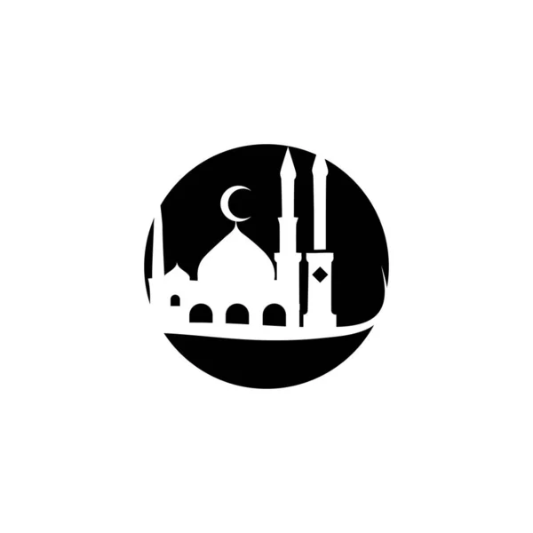 Islamitische moskee logo vector pictogram sjabloon — Stockvector