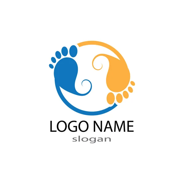 Illustration vectorielle de modèle de logo de pied — Image vectorielle
