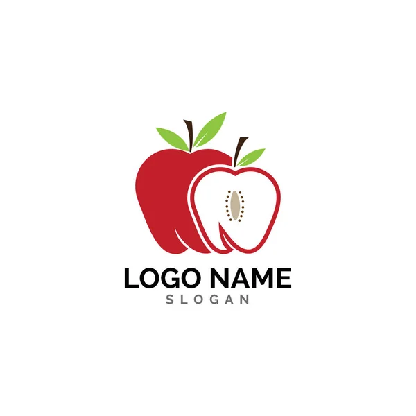 Apple vector ilustración diseño icono logotipo plantilla — Archivo Imágenes Vectoriales