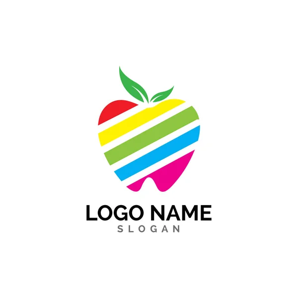 Modello logo icona disegno vettoriale Apple — Vettoriale Stock