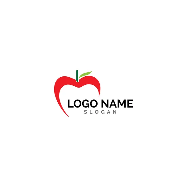 Modèle de logo d'icône de conception d'illustration vectorielle Apple — Image vectorielle