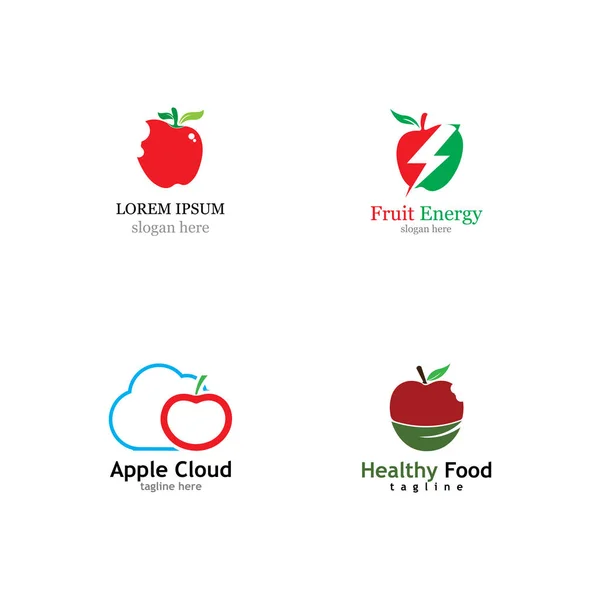 Apple Vektor Illustration Design Ikone Logo Vorlage — Stockvektor